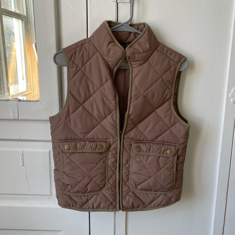 Light brown quilted vest